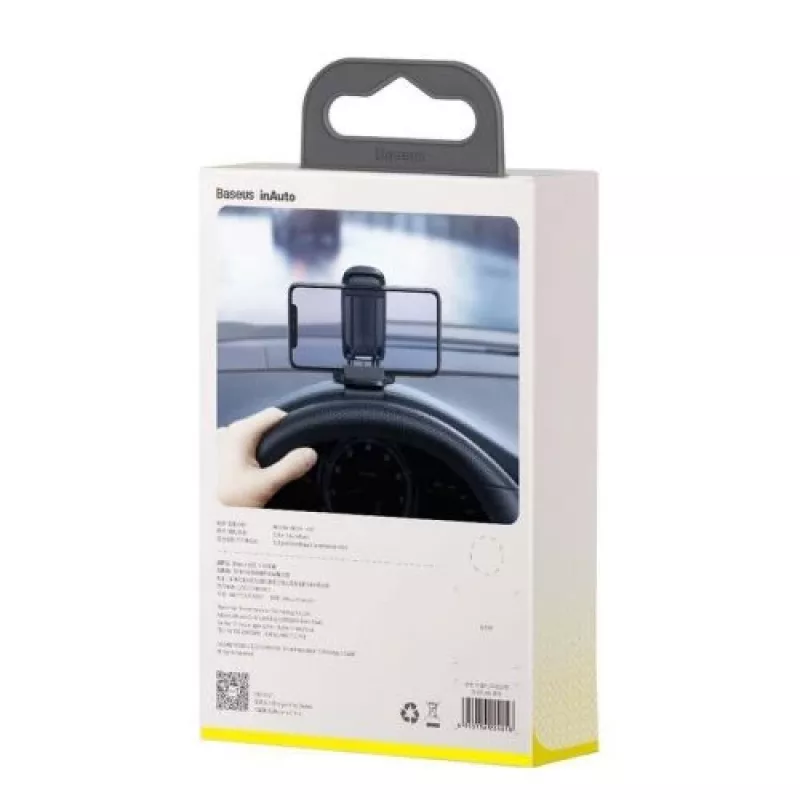 Baseus Big Mouth Pro Handyhalterung - Armaturenbrett- & Windschutzscheibenhalterung, 360° Drehung, ausziehbarer Arm, Schwarz