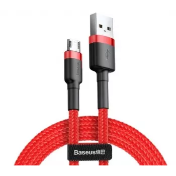 Baseus Cafule Kabel, robustes Nylon-Geflecht, USB / Micro USB QC3.0 2.4A 1M Rot