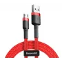 Baseus Cafule Kabel, robustes Nylon-Geflecht, USB / Micro USB QC3.0 2.4A 1M Rot