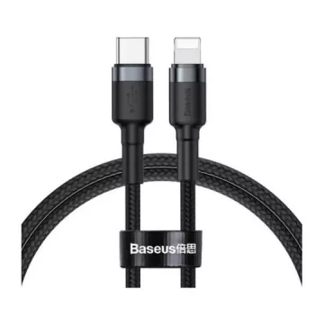 Baseus Cafule Kabel Nylon geflochten USB-C auf Lightning PD 18W QC3.0 1m Schwarz