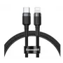 Baseus Cafule Kabel Nylon geflochten USB-C auf Lightning PD 18W QC3.0 1m Schwarz