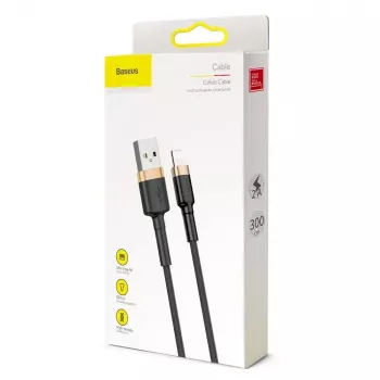 Baseus Cafule Lightning-Kabel 2A 3m Gold/Schwarz (CALKLF-RV1)