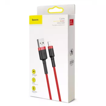 Baseus Cafule Lightning-Kabel 2A 3m Rot/Schwarz (CALKLF-R09)
