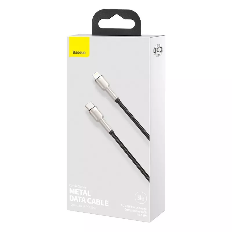 Baseus Cafule Series Metal USB-C auf Lightning Kabel PD 20W 1m Schwarz