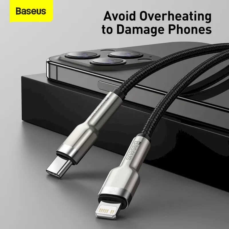 Baseus Cafule Series Metal USB-C auf Lightning Kabel PD 20W 1m Schwarz