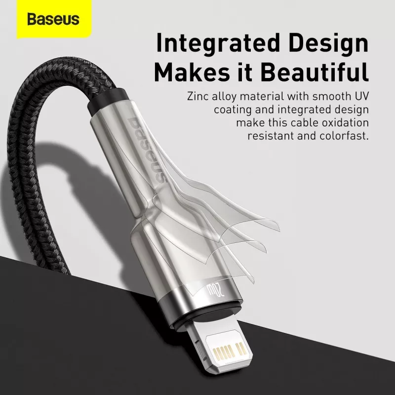Baseus Cafule Series Metal USB-C auf Lightning Kabel PD 20W 1m Schwarz