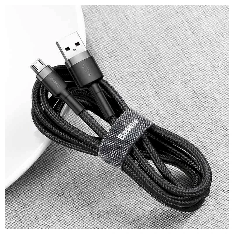 Baseus Cafule USB 2.0 Typ A auf Micro B Stecker-Stecker Kabel 2m (Schwarz)