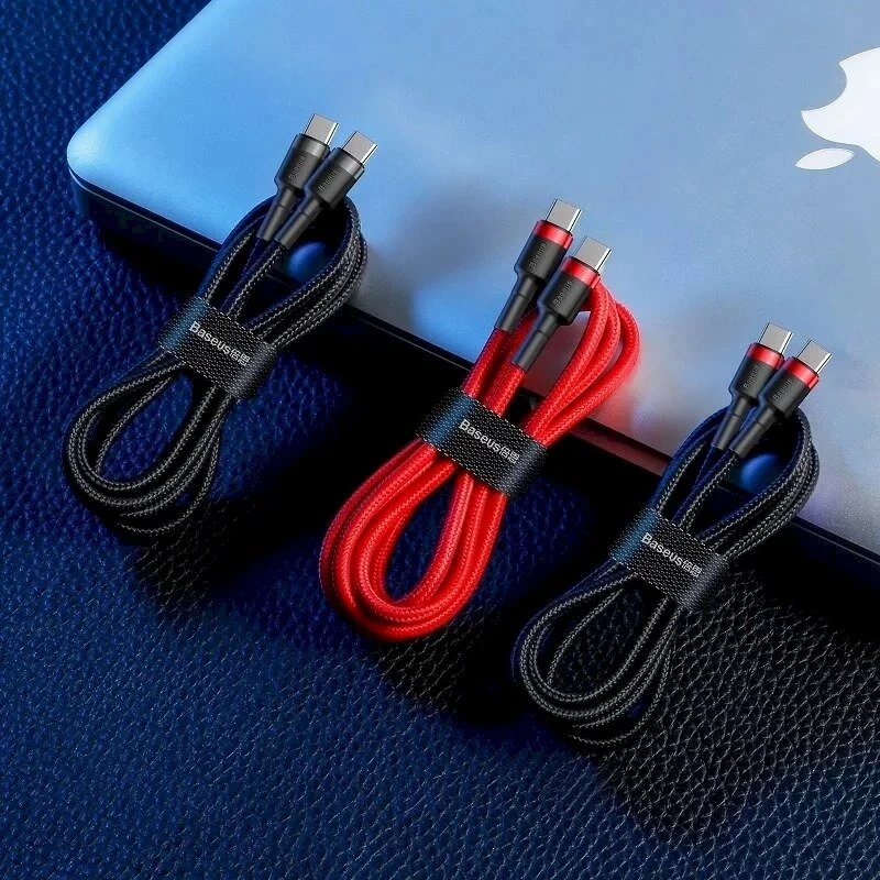Baseus Cafule USB-C auf USB-C PD 2.0 60W Flash-Ladekabel, 2m, Rot (CATKLF-H09)
