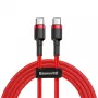 Baseus Cafule USB-C auf USB-C PD 2.0 60W Flash-Ladekabel, 2m, Rot (CATKLF-H09)