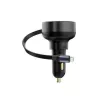 Baseus Car Charger Enjoyment Pro Fast Charger Type-C Female, Lightning Male (0,75 m) Eingebautes einziehbares Kabel, 55W Schwarz EU