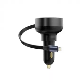 Baseus Car Charger Enjoyment Pro Fast Charger Type-C Female, Lightning Male (0,75 m) Eingebautes einziehbares Kabel, 55W Schwarz EU