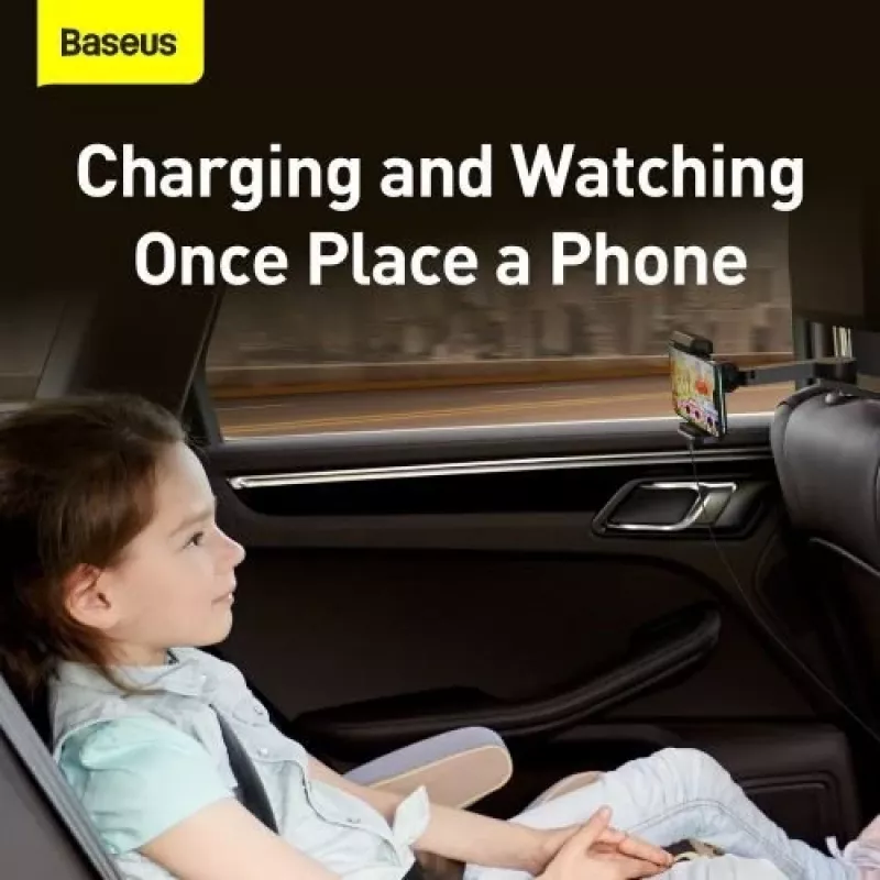 Baseus Car Mount Wireless Charger Energy Storage Backseat Phone Holder 15W Black (WXHZ-01)