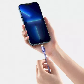 Baseus Crystal Shine Series USB-C auf Lightning Fast Charging Datenkabel 20W 1,2m Lila (CAJY000205)
