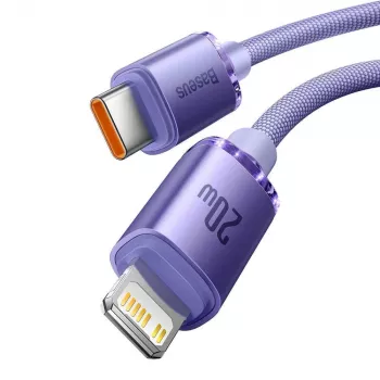 Baseus Crystal Shine Series USB-C auf Lightning Fast Charging Datenkabel 20W 1,2m Lila (CAJY000205)