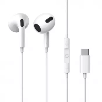 Baseus Encok C17 In-Ear Kabelgebundene Kopfhörer mit USB Typ-C Mikrofon Weiß (NGCR010002)
