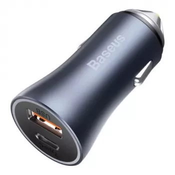 Baseus Golden Contactor Pro Auto-Ladegerät 40W USB-A USB-C QC4.0+ PD SCP Grau