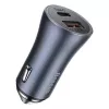 Baseus Golden Contactor Pro Dual Quick Car Charger 40W USB-C + USB-A PD 3.0 QC 4+ SCP FCP AFC mit Type-C auf Lightning Kabel 1m Schwarz Dunkelgrau