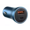 Baseus Golden Contactor Pro Dual Quick Car Charger 40W mit USB-C auf Lightning Kabel 1m Blau