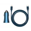 Baseus Golden Contactor Pro Dual Quick Car Charger 40W mit USB-C auf Lightning Kabel 1m Blau
