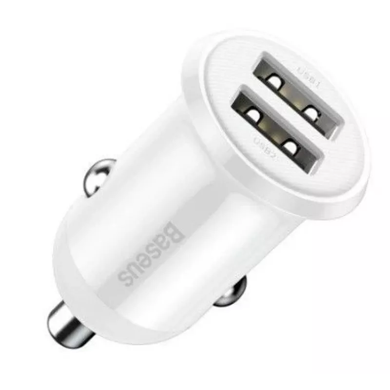 Baseus Grain Pro Car Charger 2x USB 4.8A White