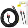 Baseus Lightning Cafule Kabel 2A, 3m Rot/Schwarz (CALKLF-R91)
