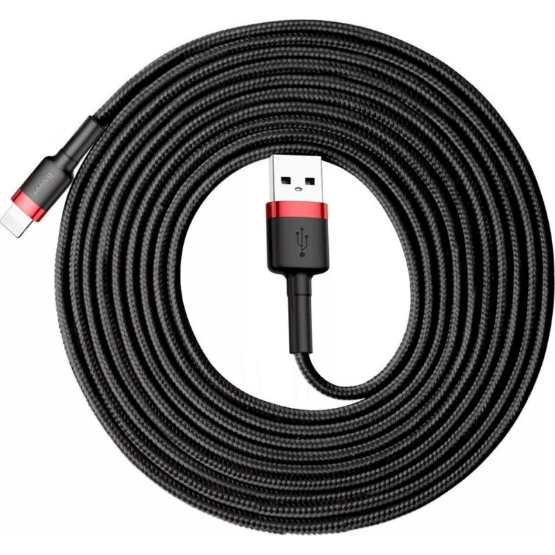 Baseus Lightning Cafule Kabel 2A, 3m Rot/Schwarz (CALKLF-R91)