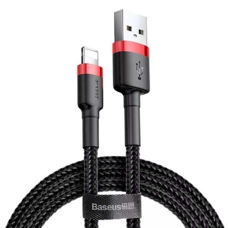 Baseus Lightning Cafule Kabel 2A, 3m Rot/Schwarz (CALKLF-R91)