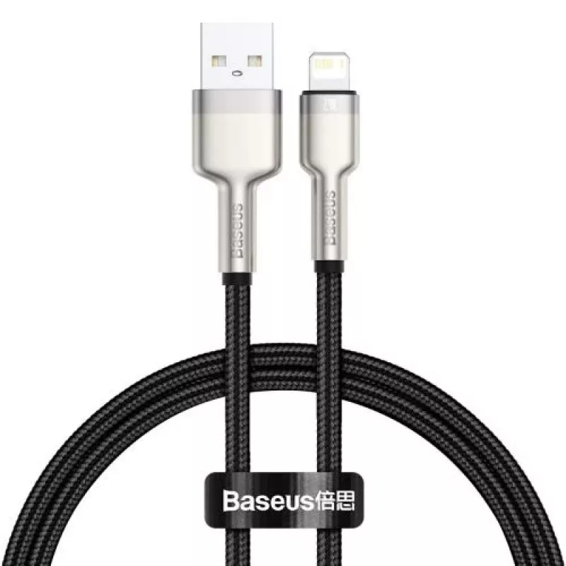 Baseus Lightning Cafule Series Metal Data Cable 2.4A 0.25m Black
