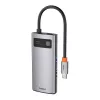 Baseus Metal Gleam Series 4-in-1 USB-C Hub, USB 3.0 + USB 2.0 + HDMI + USB-C PD, Silber