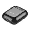 Baseus Metallic Shining Ultra-dünne Silikon-Schutzhülle mit Haken für AirPods 1 / 2 Schwarz