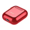 Baseus Metallic Shining Ultra-dünne Silikon-Schutzhülle mit Haken für AirPods 1 / 2 Rot