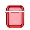 Baseus Metallic Shining Ultra-dünne Silikon-Schutzhülle mit Haken für AirPods 1 / 2 Rot