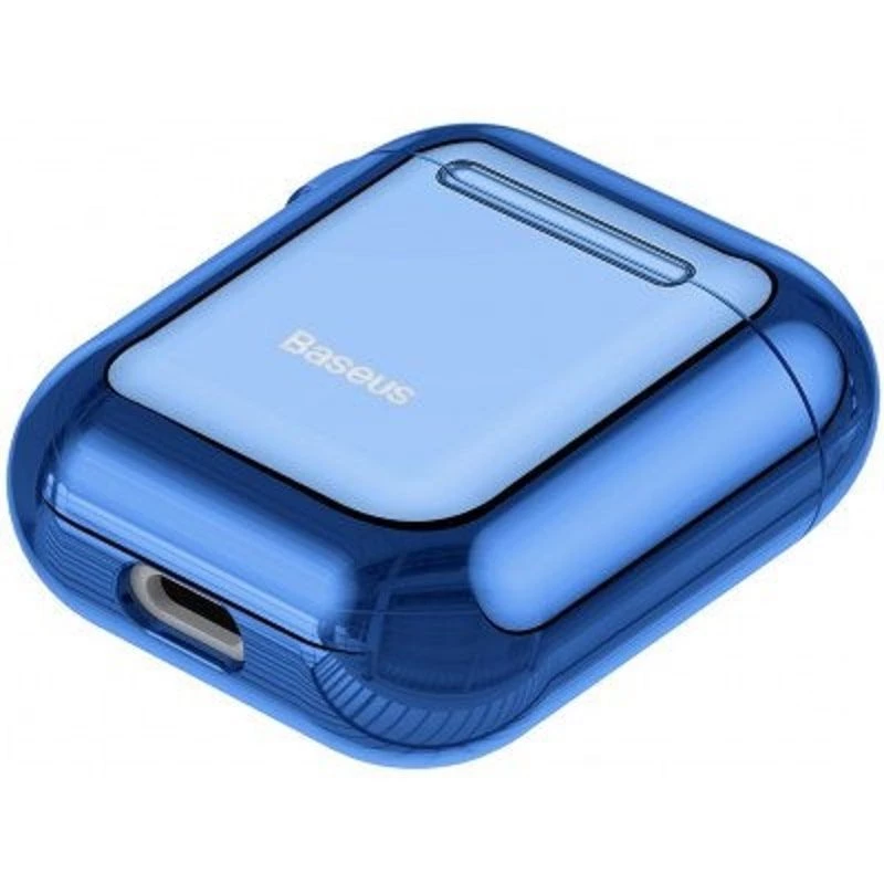 Baseus Metallic Shining Ultra-dünne Silikon-Schutzhülle mit Haken für AirPods 1/2 Blau
