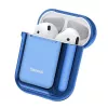 Baseus Metallic Shining Ultra-dünne Silikon-Schutzhülle mit Haken für AirPods 1/2 Blau
