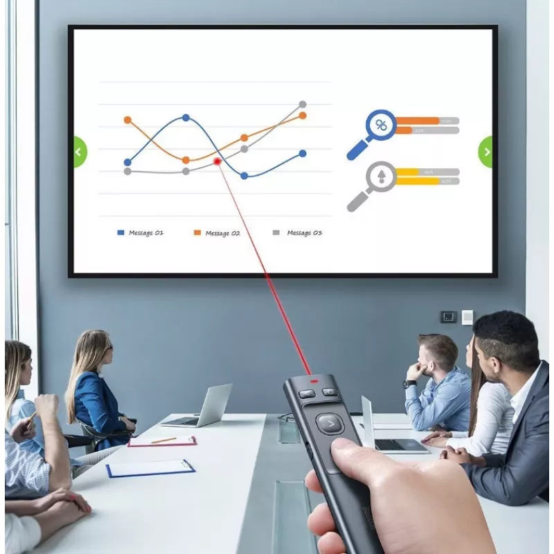 Baseus Orange Dot Wireless Presenter mit rotem Laserpointer (2,4 GHz, USB-A, Space Grey)