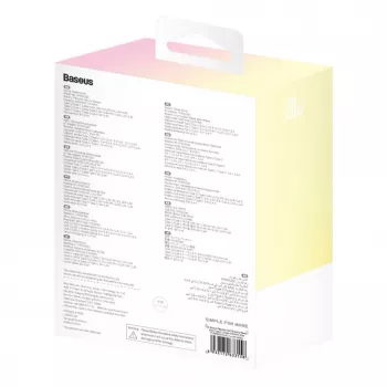 Baseus Popsicle 5200mAh 20W Powerbank mit integriertem Lightning-Kabel und weißem Baseus Simple USB-C auf USB-C 60W 30cm Kabel - Gelb-Pink