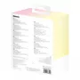 Baseus Popsicle 5200mAh 20W Powerbank mit integriertem Lightning-Kabel und weißem Baseus Simple USB-C auf USB-C 60W 30cm Kabel - Gelb-Pink