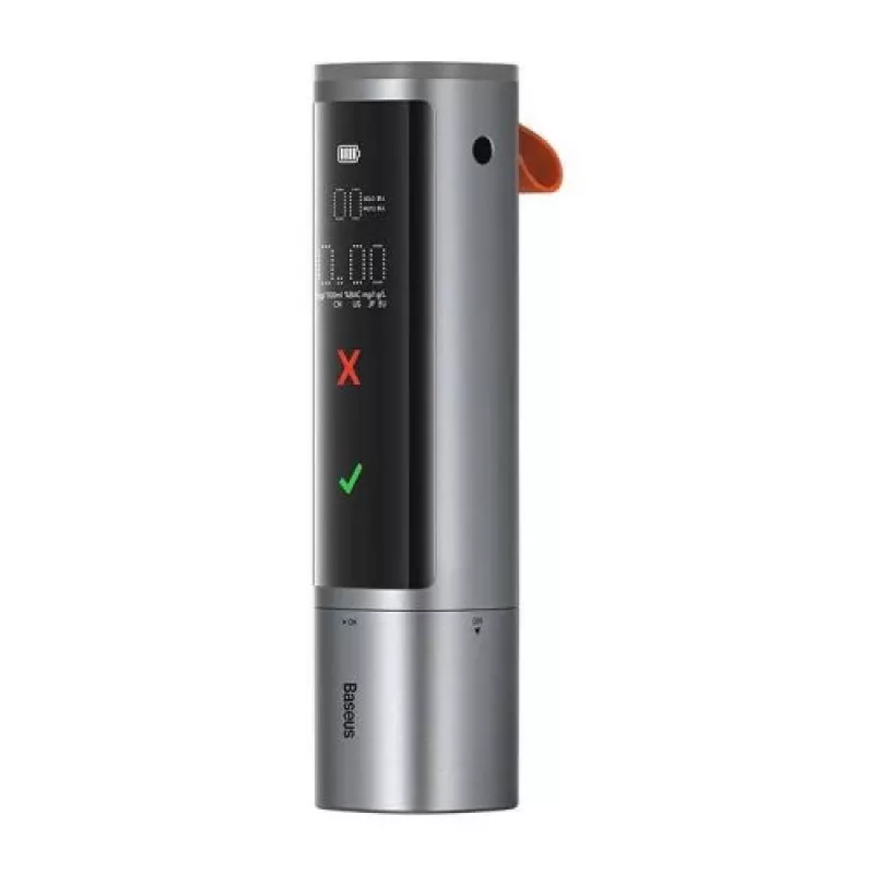 Baseus SafeJourney Pro Car Alcohol Breathalyser, Gray, USB-C, 470 mAh