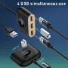 Baseus Square Round USB-Adapter USB 3.0 / 3x USB 2.0 / 1m