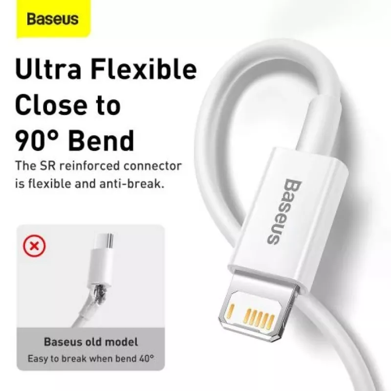 Baseus Superior Series Lightning-Kabel, Schnellladung, Daten 2,4A, 1,5m Weiß (CALYS-B02)