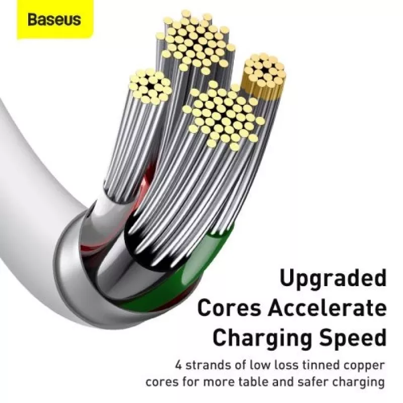 Baseus Superior Series Lightning-Kabel, Schnellladung, Daten 2,4A, 1,5m Weiß (CALYS-B02)