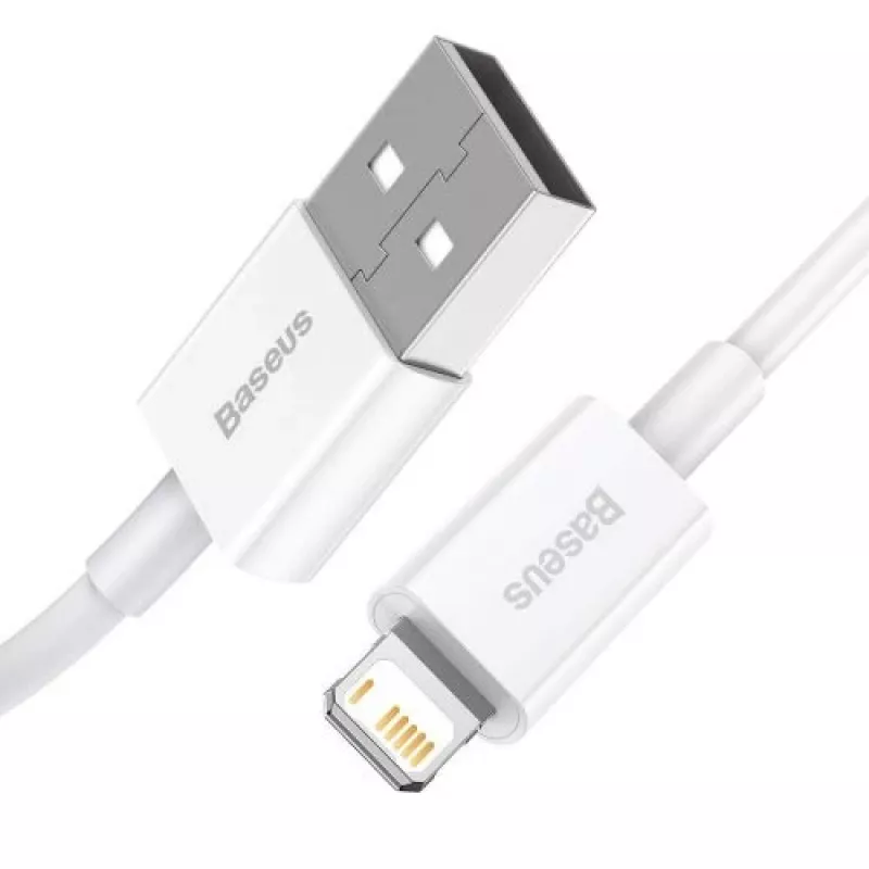 Baseus Superior Series Lightning-Kabel, Schnellladung, Daten 2,4A, 1,5m Weiß (CALYS-B02)