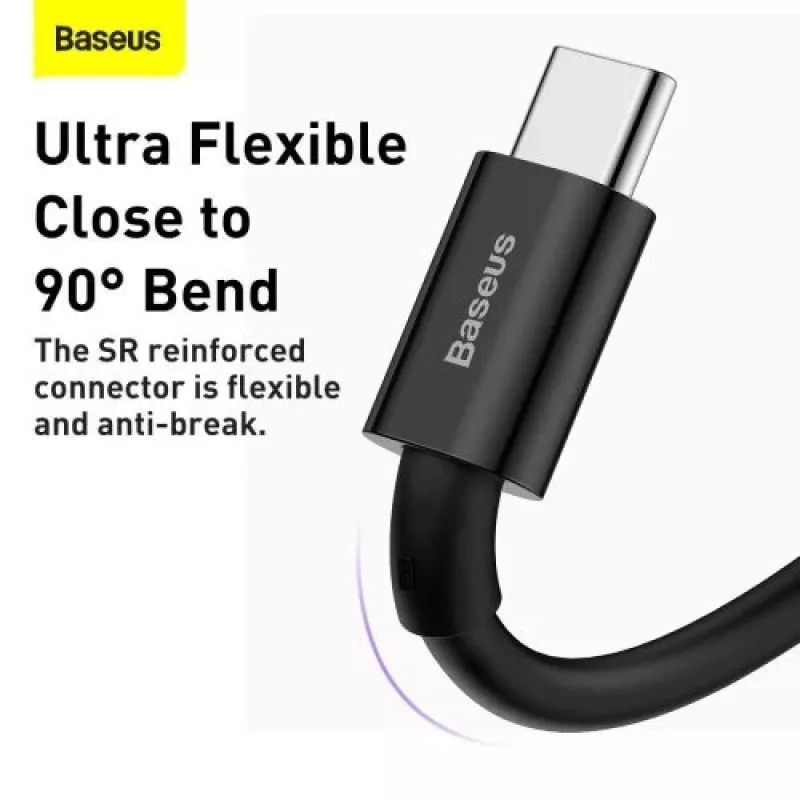 Baseus Superior Series USB-A auf USB-C Schnelllade- und Datenkabel, 66W (11V/6A), 2m, Schwarz (CATYS-A01)