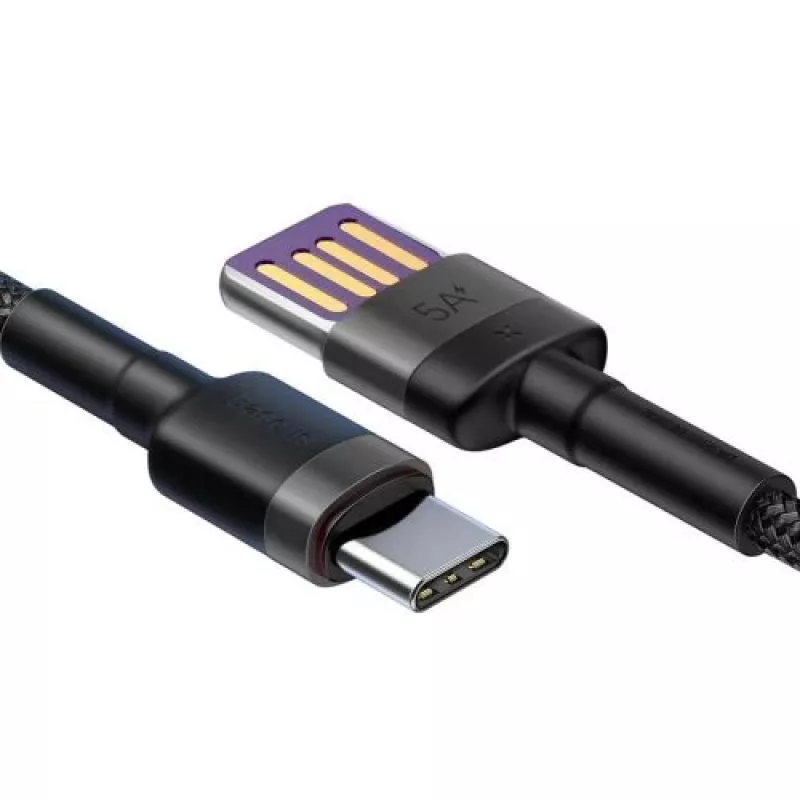 Baseus Type-C Cafule SuperCharge 40W PD 3.0 QC 3.0 1m Grau/Schwarz USB-C auf USB-C Kabel (CATKLF-PG1)