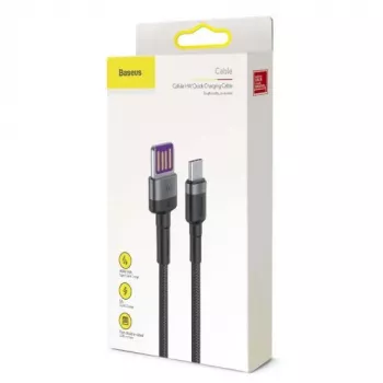 Baseus Type-C Cafule SuperCharge 40W PD 3.0 QC 3.0 1m Grau/Schwarz USB-C auf USB-C Kabel (CATKLF-PG1)