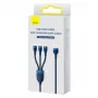 Baseus Universal Cable Flash Series II 3-in-1 Fast Charging Data Cable (USB-A to Micro + Lightning + Type-C) 66W, 480mbps, 1,2m, Blau (CASS040003)