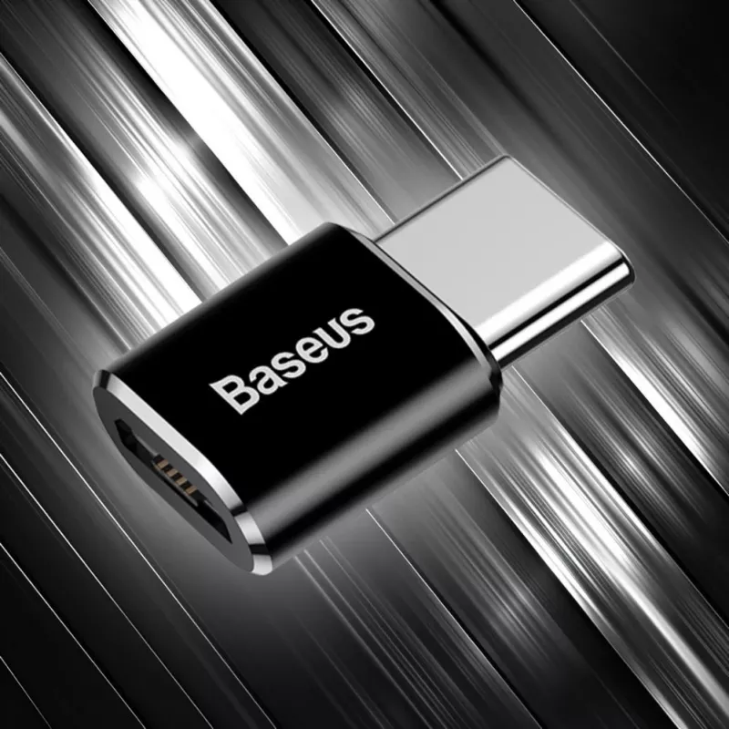 Baseus USB 2.0 Type-C auf Micro USB OTG Adapter (Schwarz)