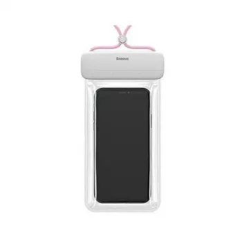 Baseus Waterproof Phone Case LET Weiß Pink - IPX8 Trockentasche für 7,2 Zoll Smartphones, Touch- und Kamerazugriff, Drehverschluss, verstellbares Band