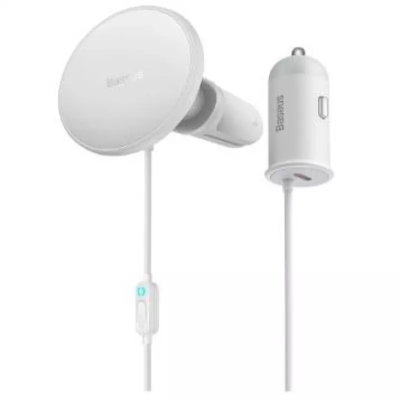 Baseus Wireless Car Charger mit MagSafe 15W Halterung für Lüftung + USB Typ C 25W Weiß