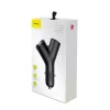 Baseus Y Type Auto-Ladegerät, 2 USB + Zigarettenanzünder-Buchse, 3,4A, Schwarz (CCALL-YX01)